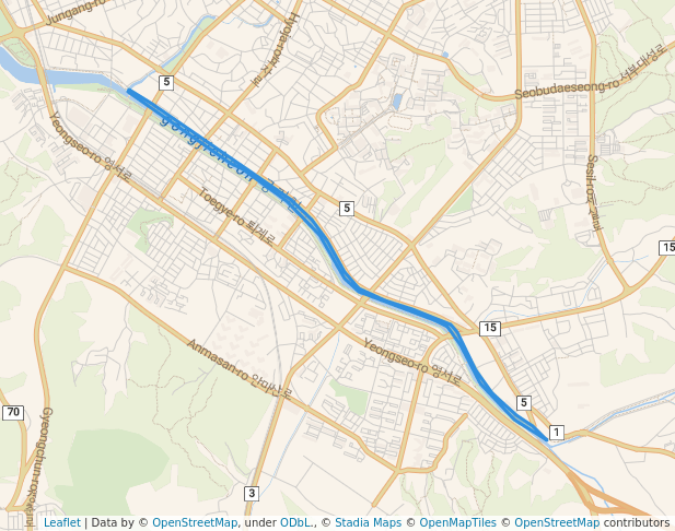 공지천 오른쪽 산책로