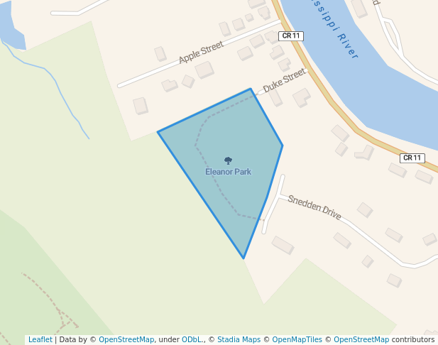 walking in Eleanor Park map in Mississippi Mills