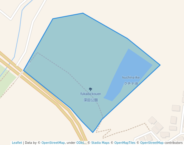 walking in 深田公園 map in Sanda