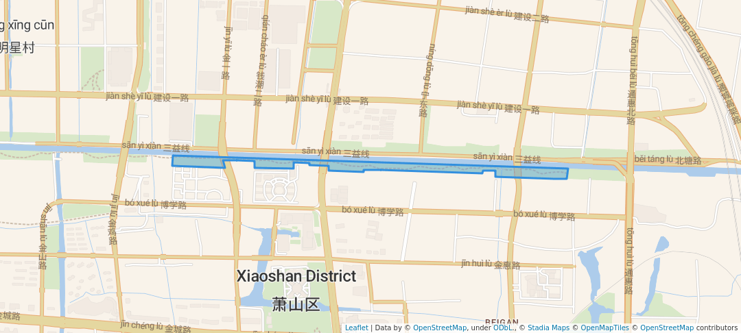 walking in 北塘河公园 map in Hang Zhou Shi