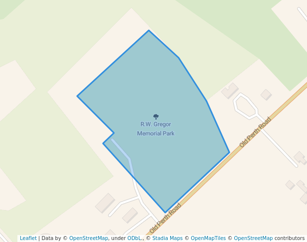 walking in R.W. Gregor Memorial Park map in Mississippi Mills