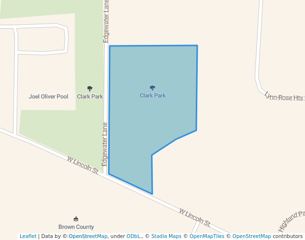 walking in Clark Park map in Mount Sterling