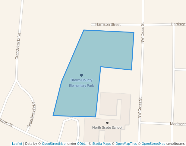 walking in Brown County Elementary Park map in Mount Sterling