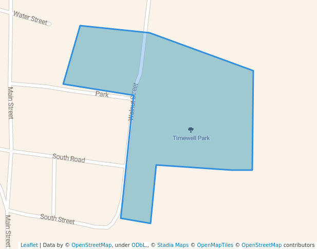 walking in Timewell Park map in Mound Station