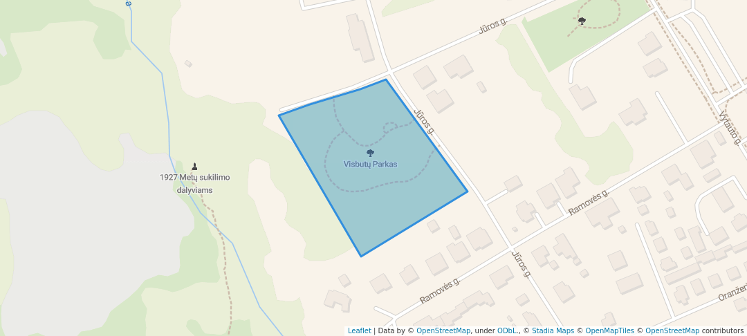 walking in Visbutų Parkas map in Tauragė