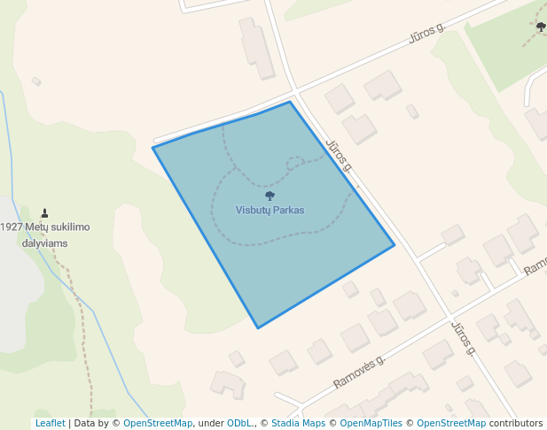 walking in Visbutų Parkas map in Tauragė