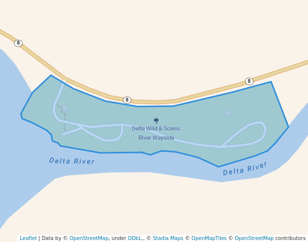walking in Delta Wild & Scenic River Wayside map in Delta Junction