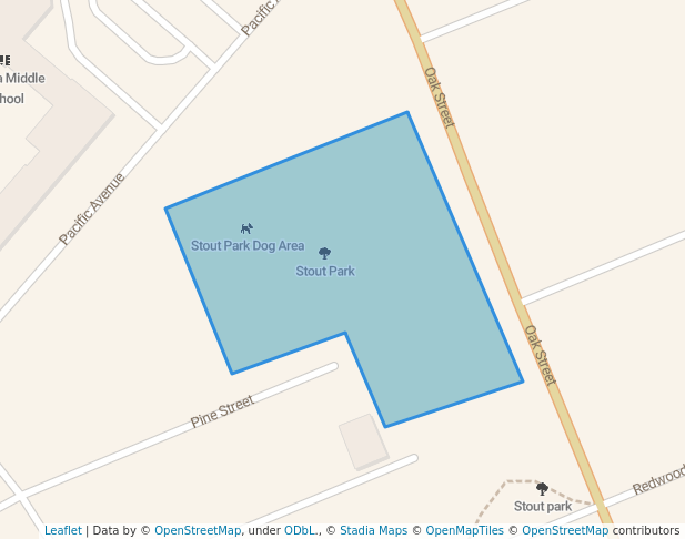 walking in Stout Park map in Brookings