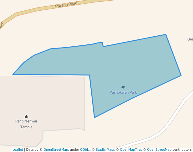 walking in Yashokaran Park map in Jammu
