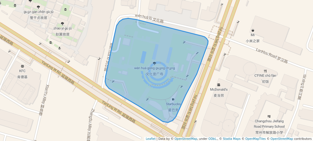 walking in 文化宫广场 map in Chang Zhou Shi