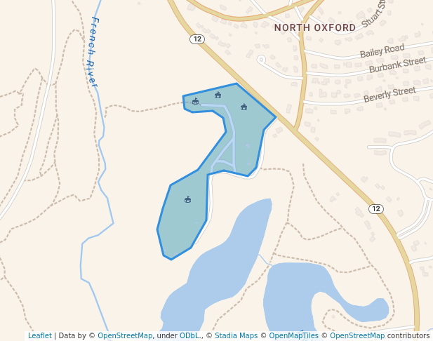 walking in Greenbiar Recreation Area map in Oxford