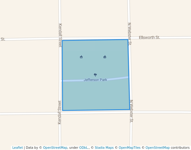 walking in Jefferson Park map in Bellevue