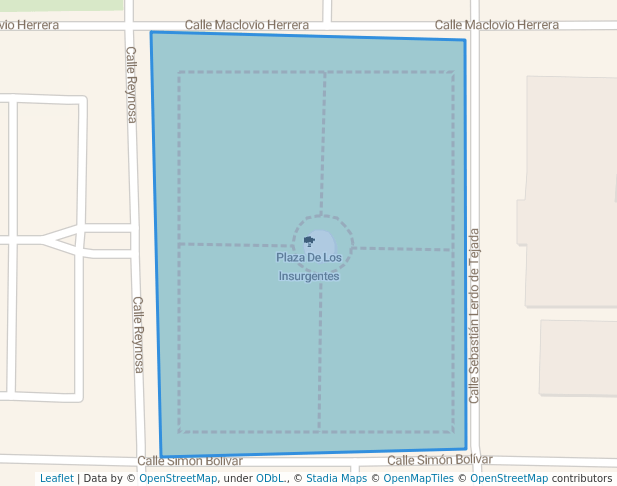 walking in Plaza De Los Insurgentes map in Nuevo Laredo