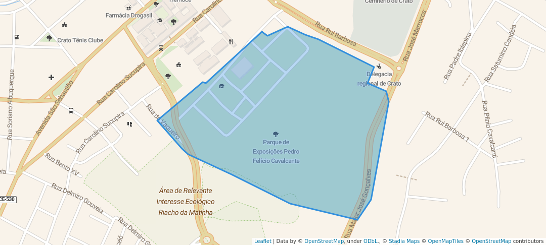 walking in Parque de Exposições Pedro Felício Cavalcante map in Crato