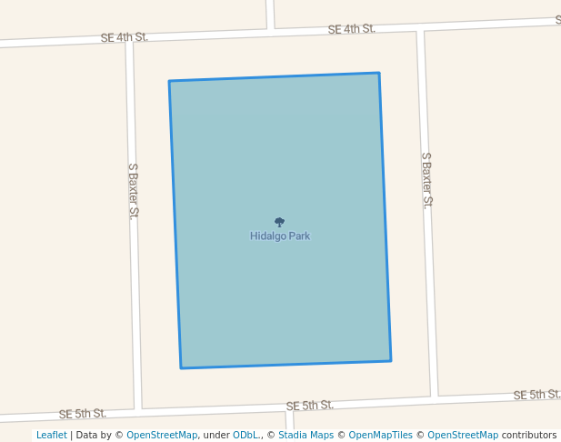 walking in Hidalgo Park map in Premont