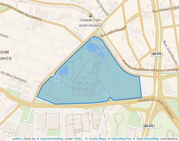walking in Botanical Garden of Curitiba map in Curitiba