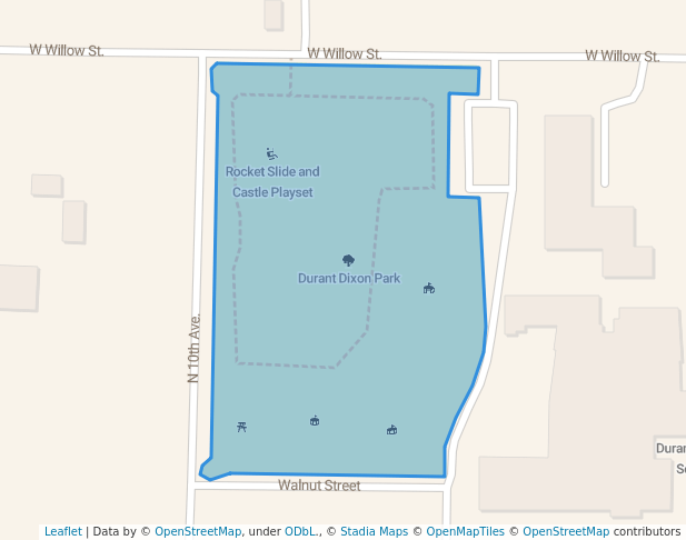 walking in Durant Dixon Park map in Durant