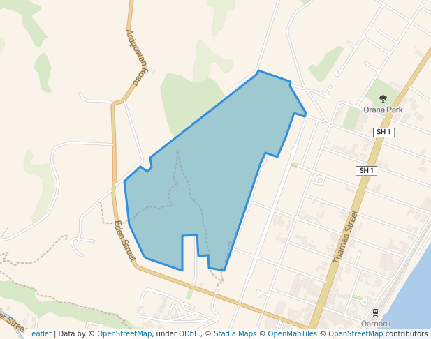walking in Glen Warren Reserve map in Oamaru