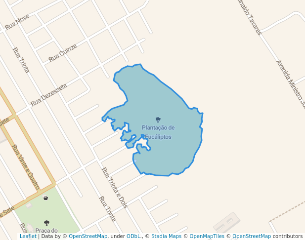 walking in Plantação de Eucáliptos map in Açailândia