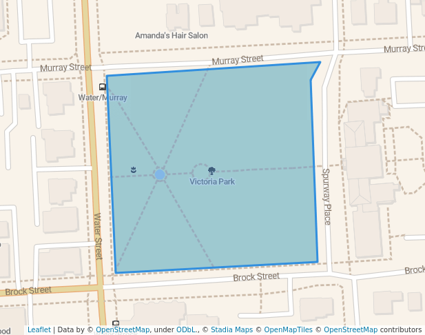walking in Victoria Park map in Peterborough