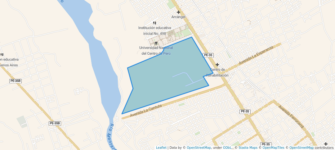 walking in Parque el Porvenir map in Huancayo