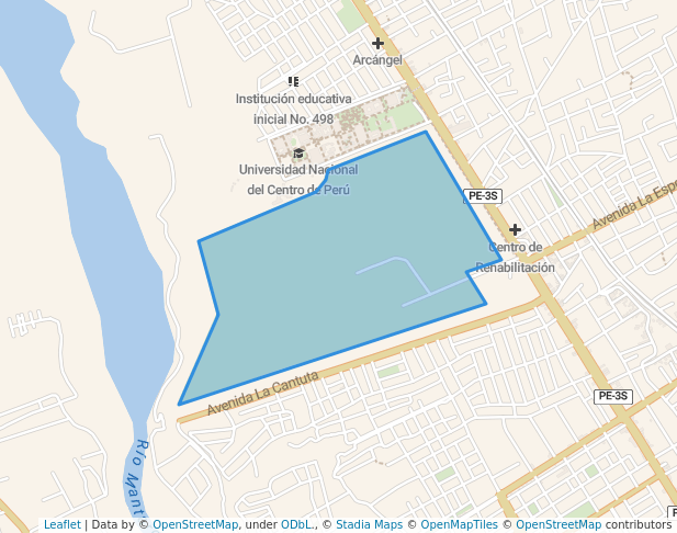 walking in Parque el Porvenir map in Huancayo