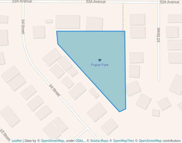 walking in Poplar Park map in Redwater