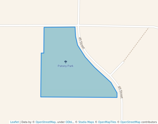 walking in Patony Park map in Redwater