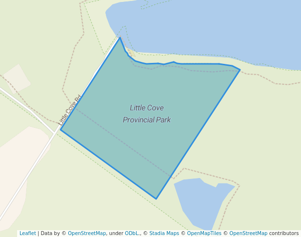 walking in Little Cove Provincial Park map in Tobermory