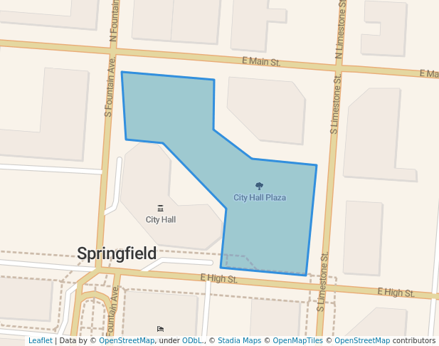 walking in City Hall Plaza map in Springfield