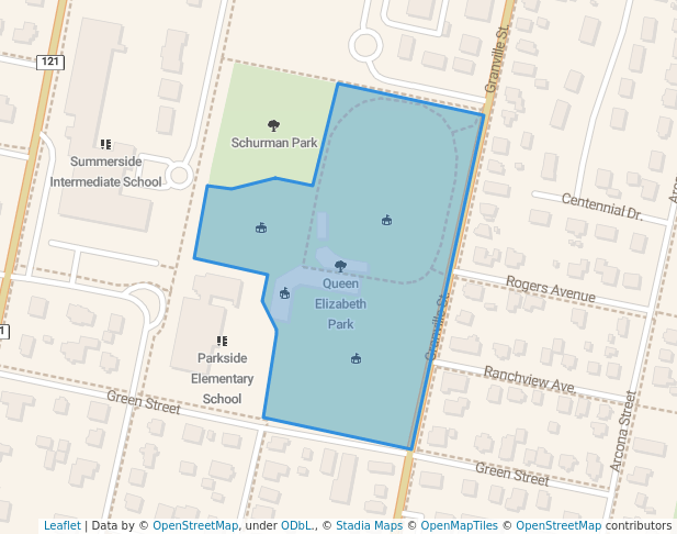 walking in Queen Elizabeth Park map in Summerside