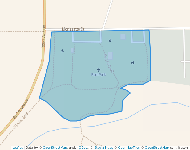 walking in Farr Park map in Temiskaming Shores