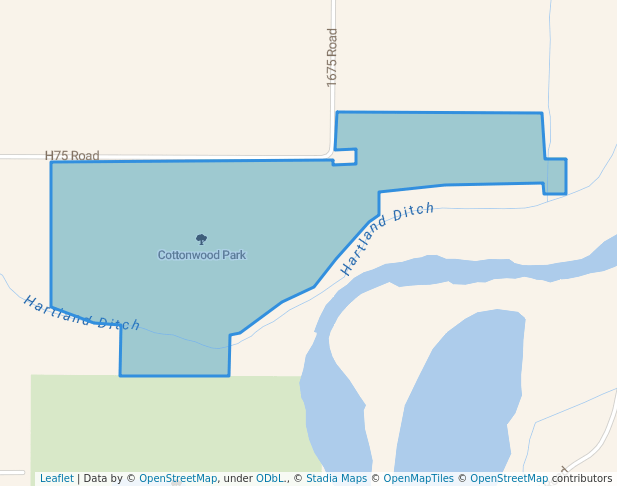 walking in Cottonwood Park map in Delta