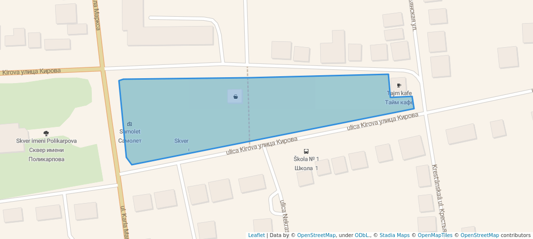 walking in Сквер им. Н.Н. Поликарпова map in Livny