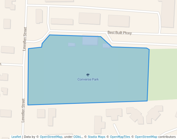 walking in Converse Park map in Marshall