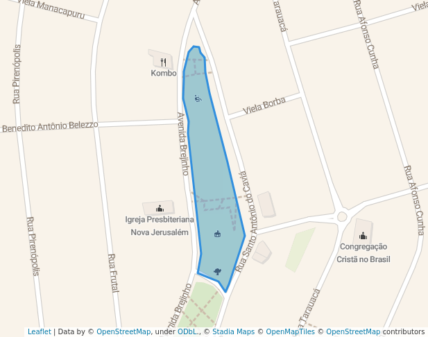 walking in Praça Geraldo Cândido do Nascimento map in Guarulhos