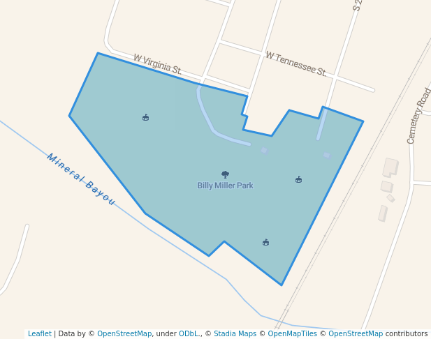 walking in Billy Miller Park map in Durant