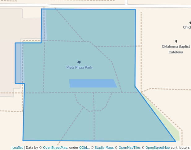 walking in Pietz Plaza Park map in Shawnee