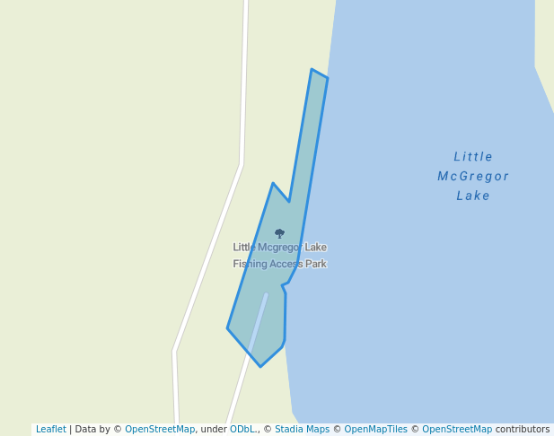 walking in Little Mcgregor Lake Fishing Access Park map in Marion