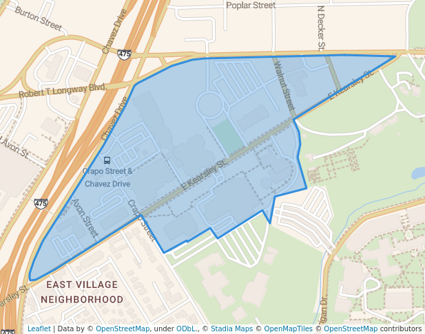 walking in Fint Cultural Center map in Flint