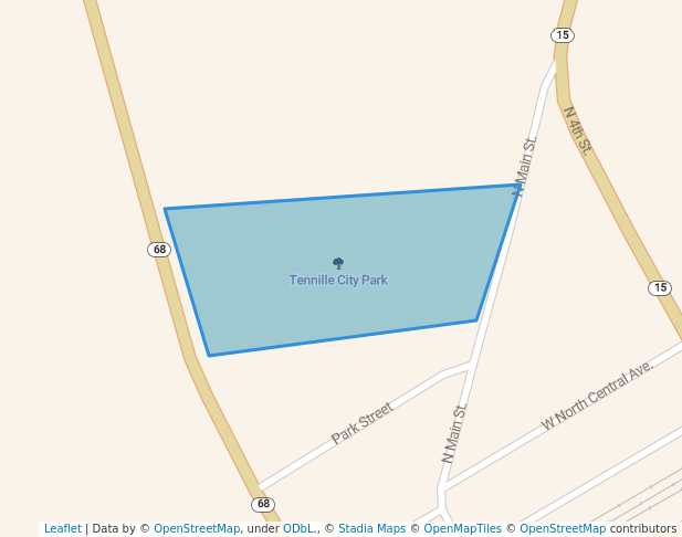 walking in Tennille City Park map in Tennille