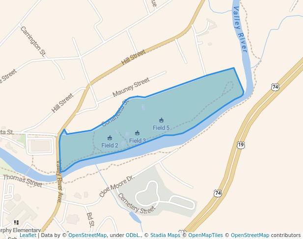 walking in Konaheeta Park map in Murphy