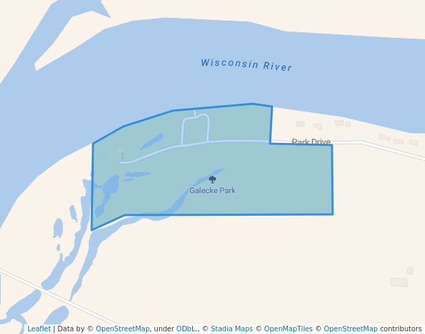 walking in Galecke Park map in Plover