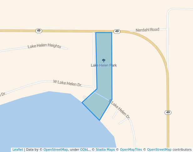 walking in Lake Helen Park map in Rosholt