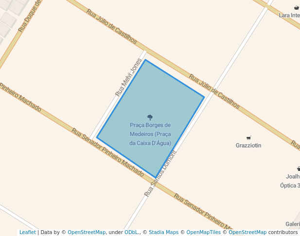 walking in Praça Borges de Medeiros map in Cachoeira do Sul