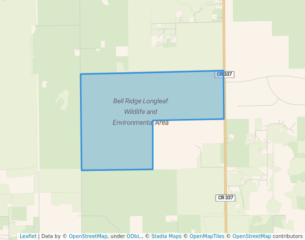 walking in Bell Ridge Longleaf Wildlife and Environmental Area map in Fanning Springs