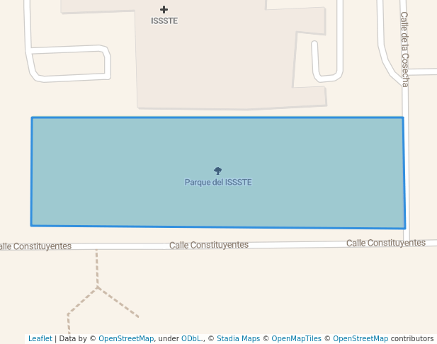 walking in Parque del isste map in Irapuato