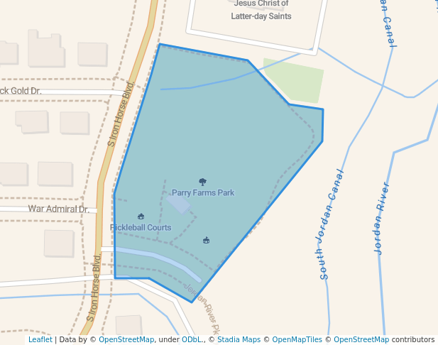 walking in Parry Farms Park map in Bluffdale