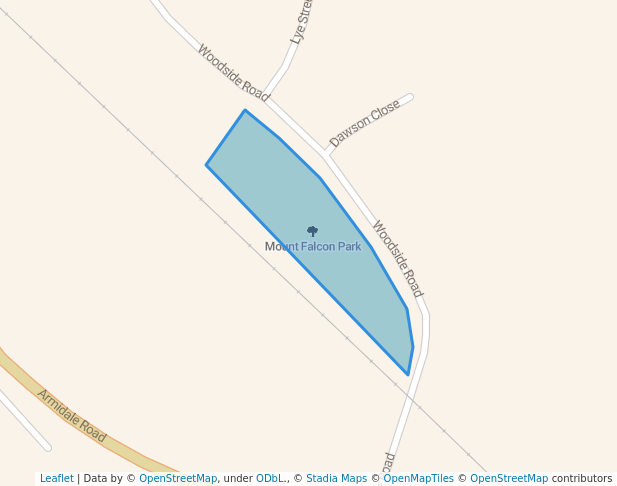 walking in Mount Falcon Park map in East Tamworth