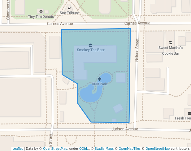 walking in DNR Park map in Falcon Heights